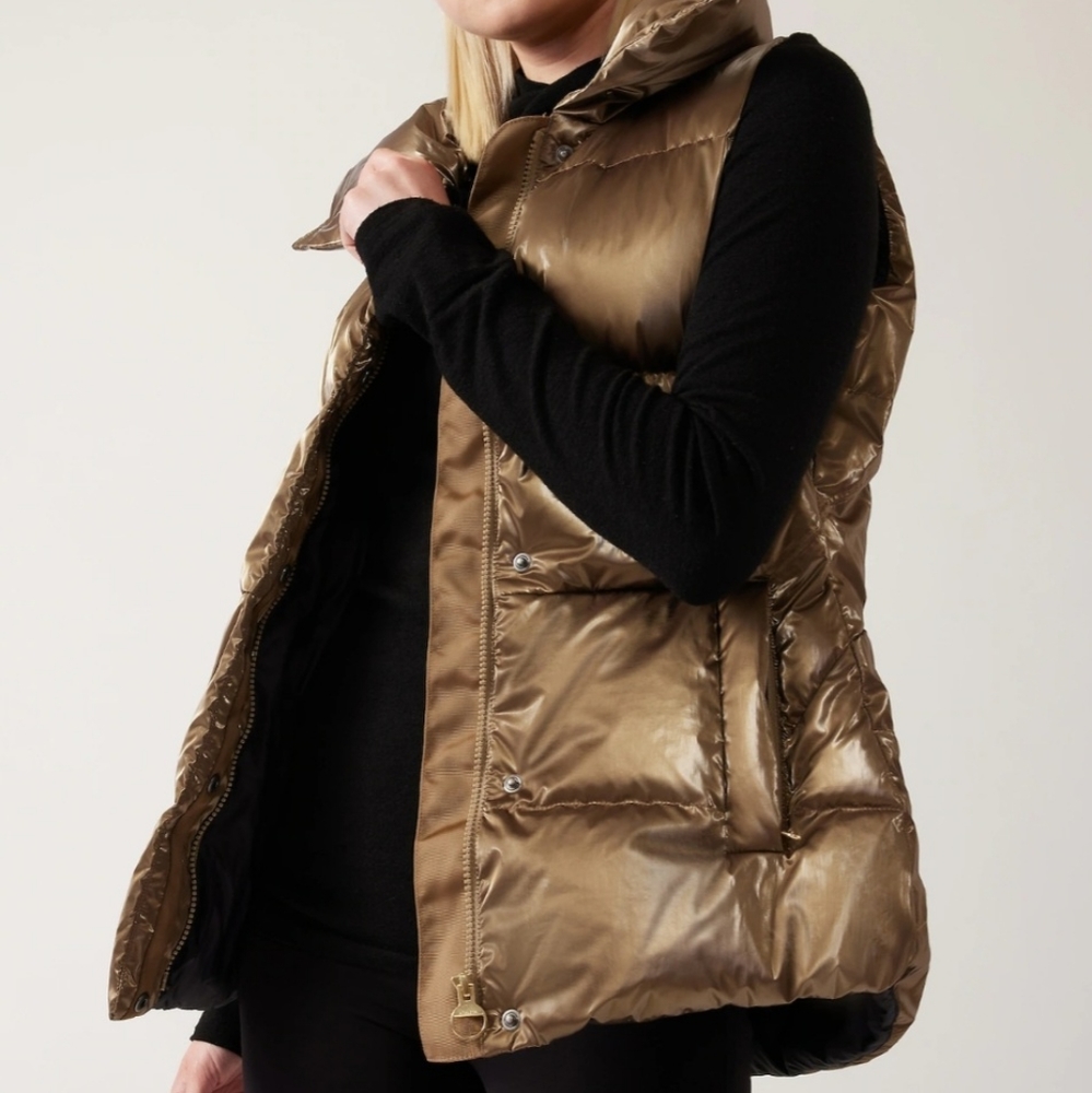 Bronze metallic Athleta puffer vest, gently used